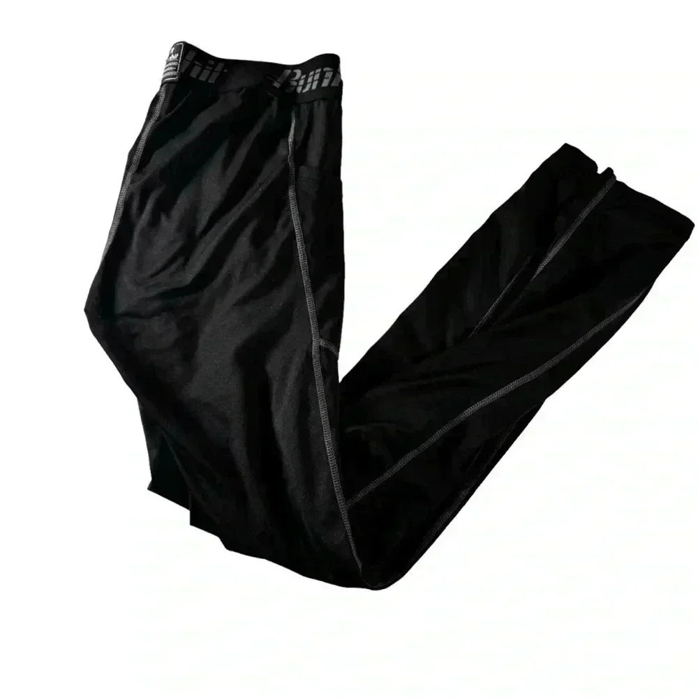 Runhit Boys Leggings Elastic Waist Medium Black Sports Football Baseball Soccer - Picture 3 of 13